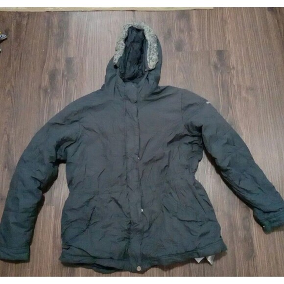 Columbia  Polar Plus Adjustable Waist Jacket Women's Size Large Hooded Dark Gray - Picture 1 of 14